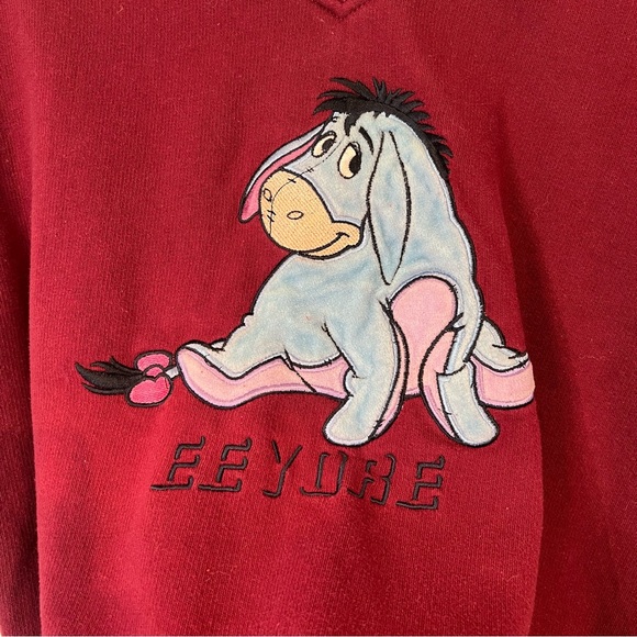 Vintage 90s y2k Disney Eeyore Winnie the Pooh Sweatshirt Womens L - Picture 2 of 6